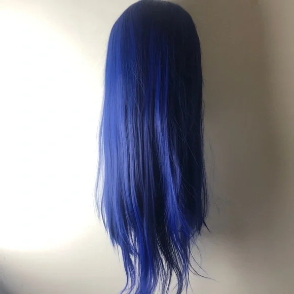 K Jenner blue ombre straight lace front wig *NEW*